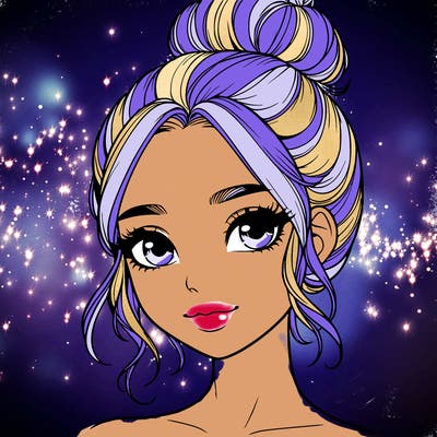 realistic pretty girl with hair in bun