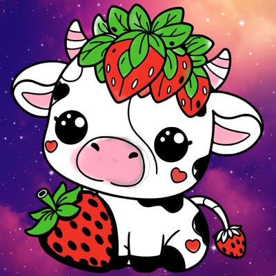 cute strawberry cow