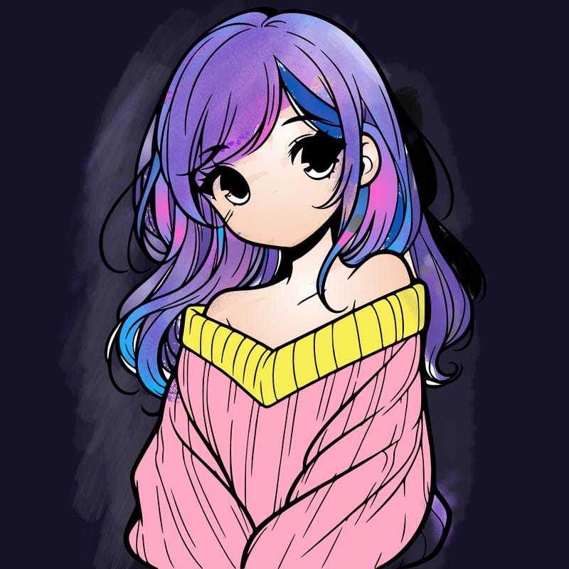 shy pretty girl wearing a sweater that is falling off one shoulder portrait