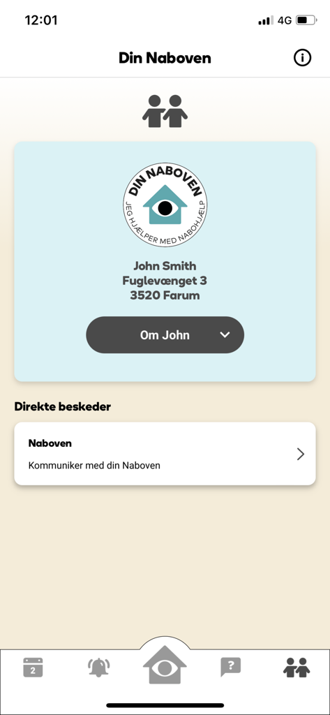 Nabohjælp - Nabohjaelpアプリの本人確認済みネイバーフレンドのプロフィール画面。
