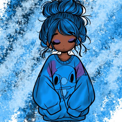 girl with baggy sweatshirt and messy bun