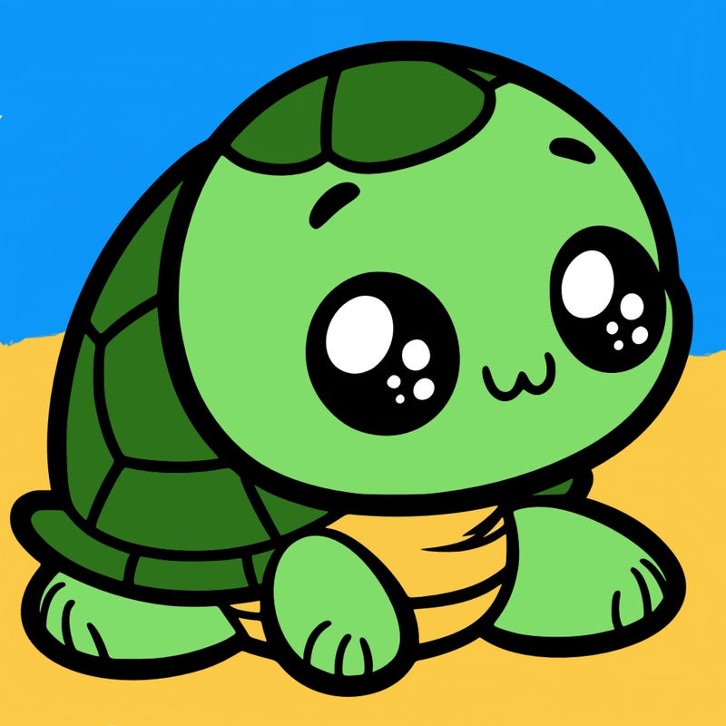 cute little animated turtle