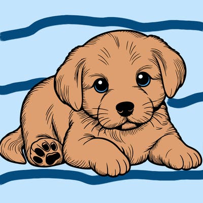 a cute realistic puppy