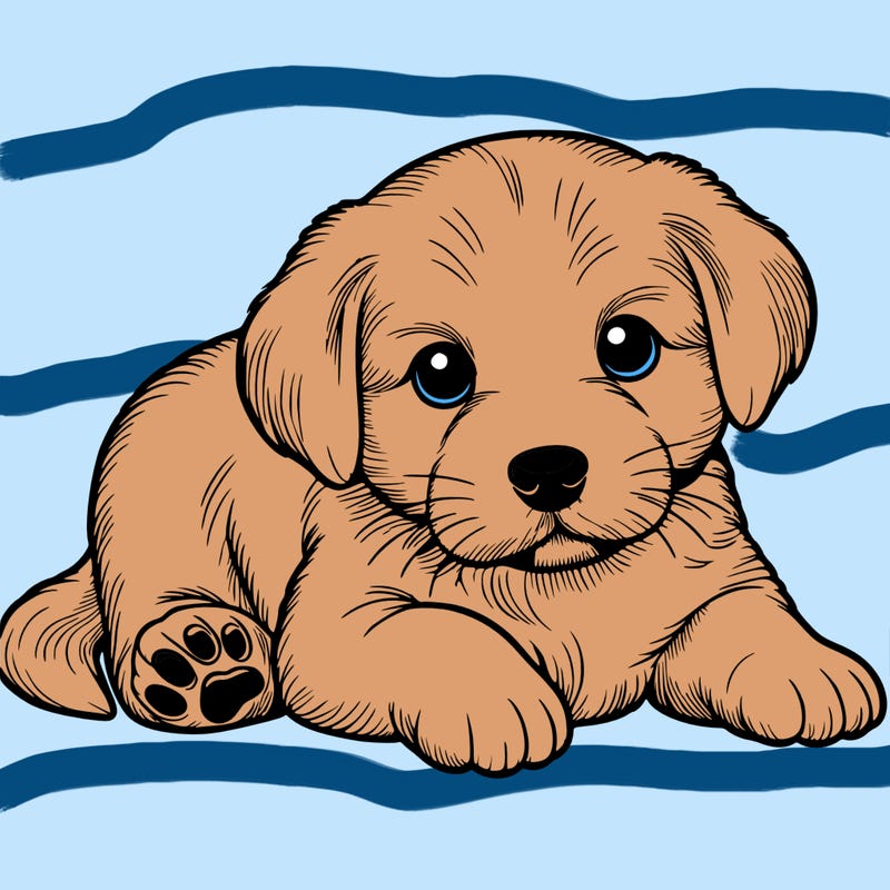 a cute realistic puppy