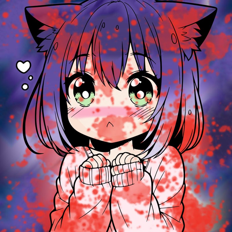 shy anime catgirl