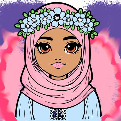 realistic girl with flower crown