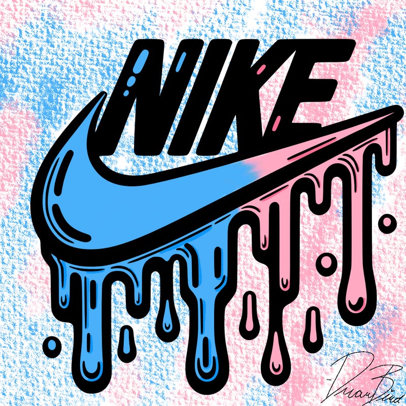 dripping nike logo