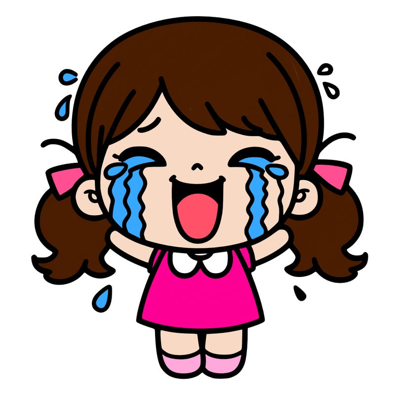 happy crying girl