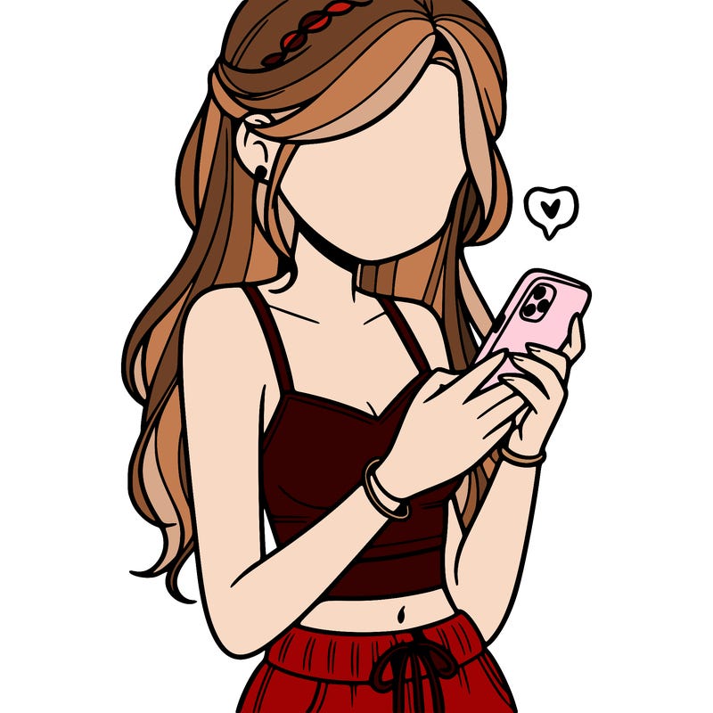 girl with crop top texting on her phone