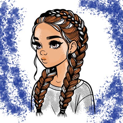 realistic girl with braids