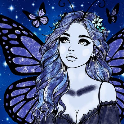 butterfly fairy realistic girl