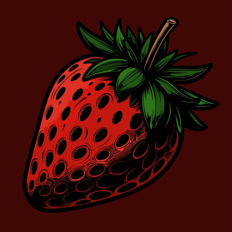 realistic strawberry
