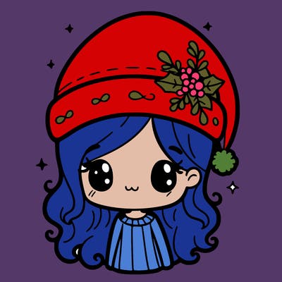 christmas hat girl