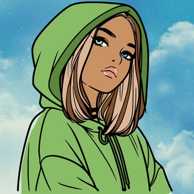 a realistic girl in a hoodie