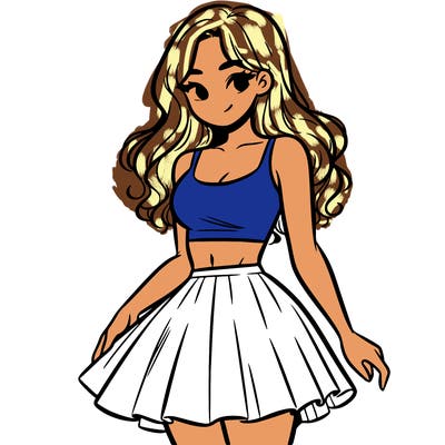 woman in a skirt and crop top