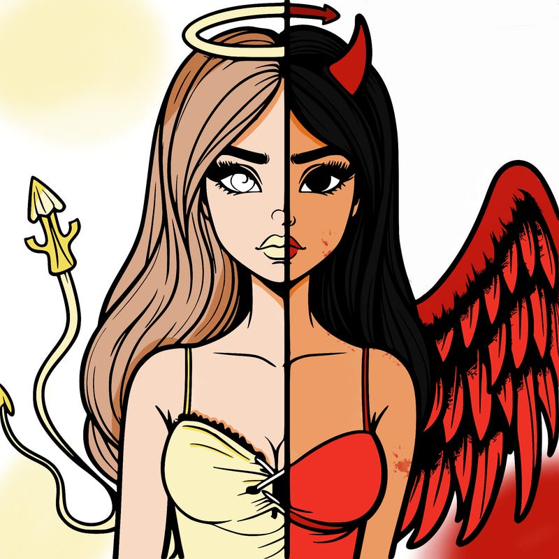 devil vs angel realistic girl