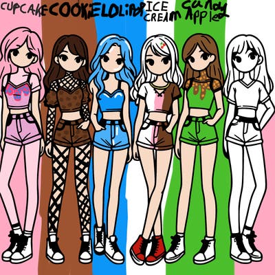 a group of girls wearing crop tops and shorts