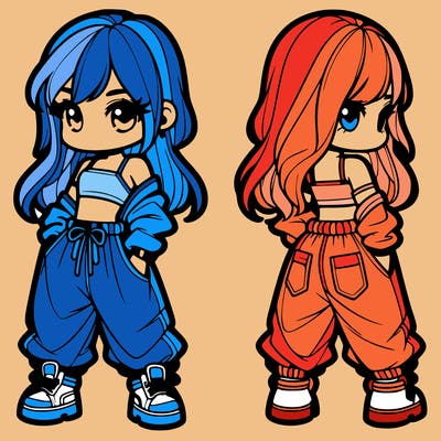 girl in crop top and baggy pants