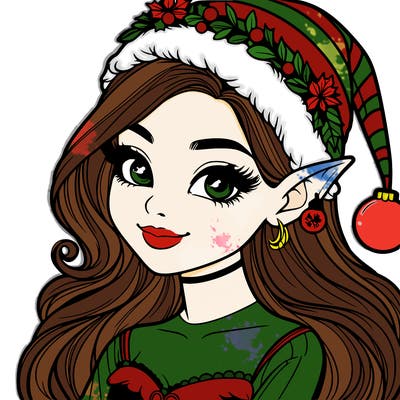 christmas girl elf realistic