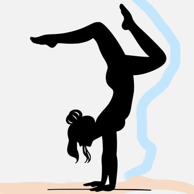 a woman doing a handstand