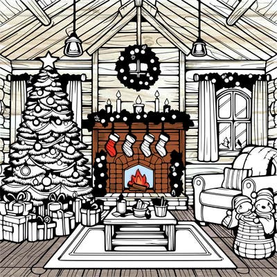 christmas house interior