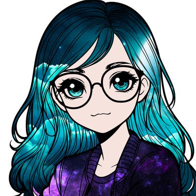 realistic girl with glasses