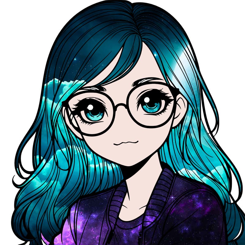 realistic girl with glasses