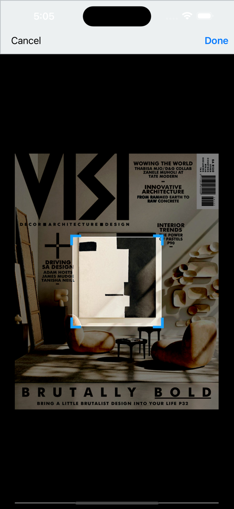 VISI Magazine - Digital cover of VISI Magazine featuring South African architecture and decor with a focus on brutalist design
