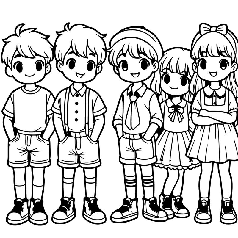 five boys and two girls