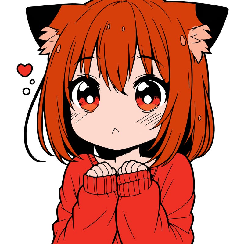 shy anime catgirl