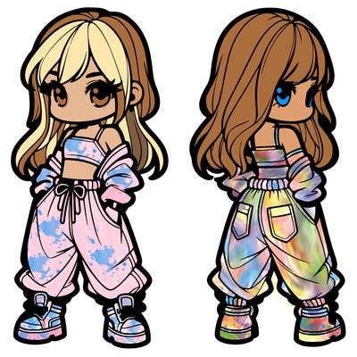 girl in crop top and baggy pants