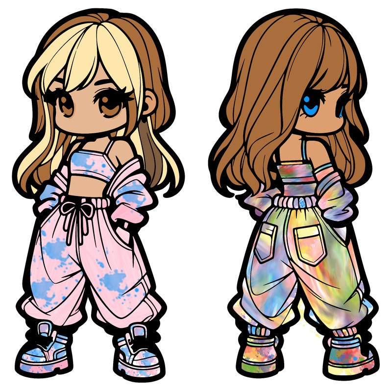 girl in crop top and baggy pants