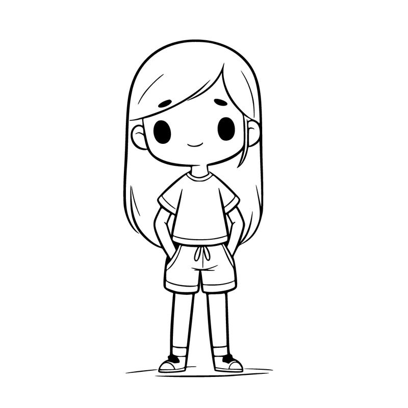 a girl standing but with no details