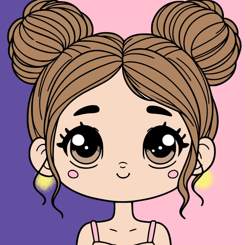 girl with hair buns