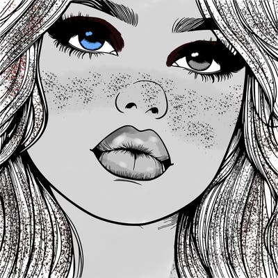 really realistic girl with lips