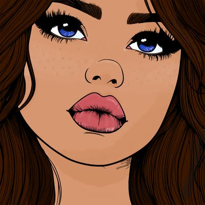 really realistic girl with lips