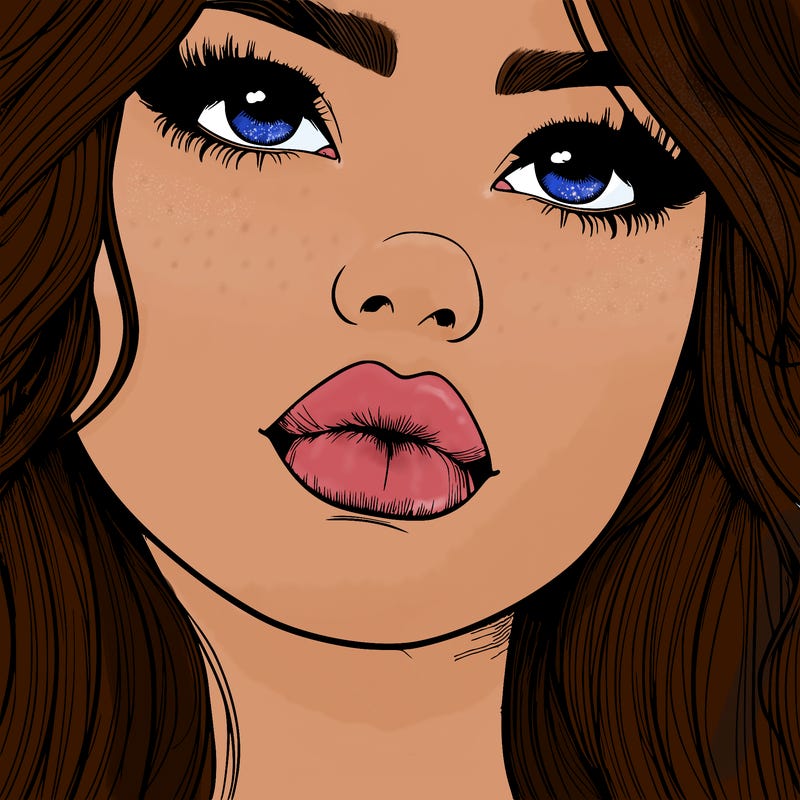 really realistic girl with lips