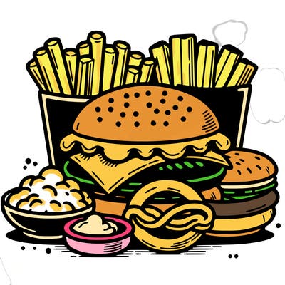 easy bold food drawing