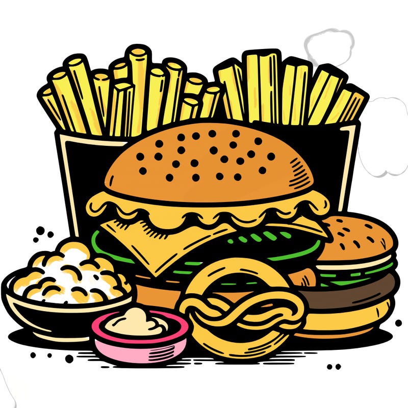 easy bold food drawing