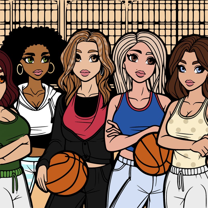 realistic women in ballgrounds.