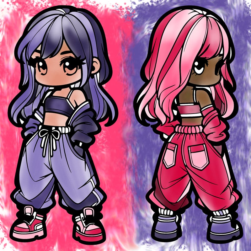 girl in crop top and baggy pants