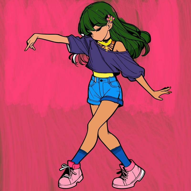 realistic girl danceing