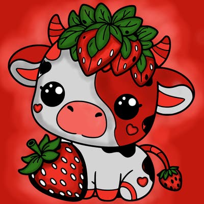 cute strawberry cow