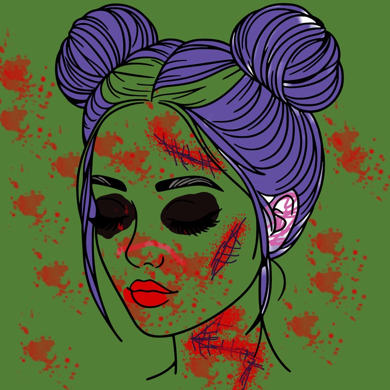 woman with hair buns