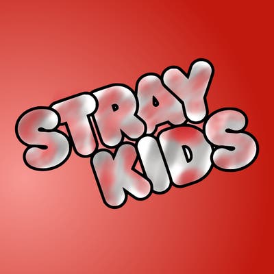 bubble letters saying stray kids