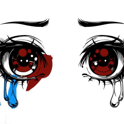 realistic eyes with tears