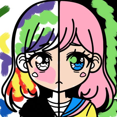 a split of a girl