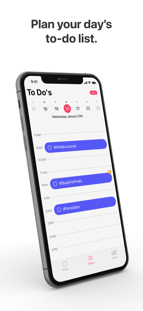 Silo: Focus Timer - Silo Focus Timer app displaying a daily to-do list and task schedule on an iPhone screen.