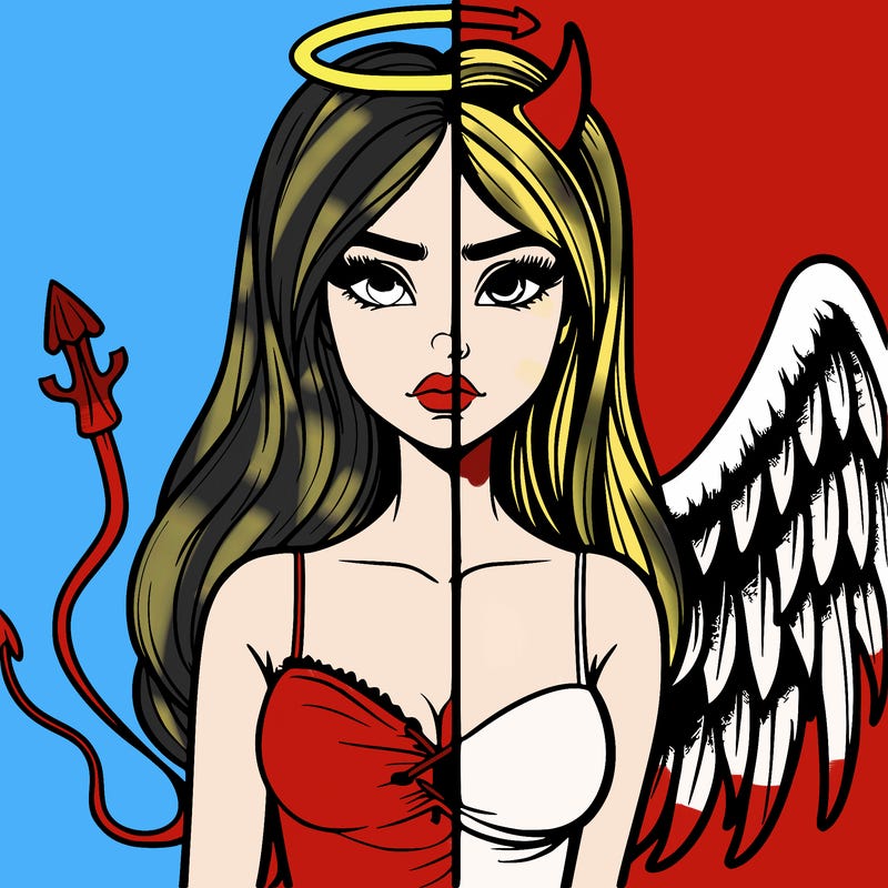 devil vs angel realistic girl