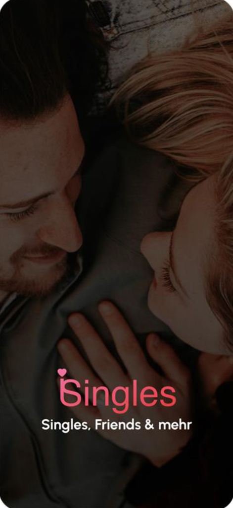 iSingles - Flirt. Date. Love. - A romantic couple looking at each other with the iSingles logo